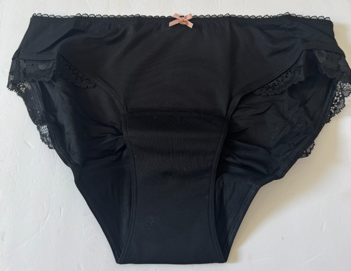 Victoria’s Secret Body By Victoria Lace Trim Period Panty Bikini Size L Black