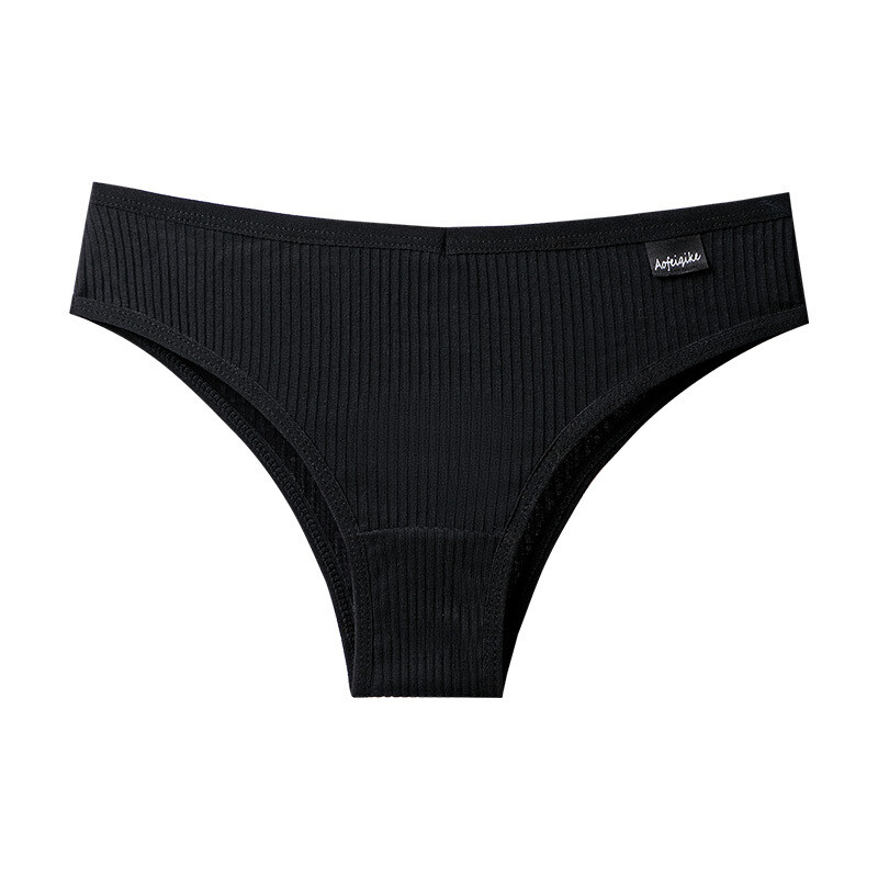 Sexy Women Cotton Lingerie Solid Color Thongs Low-Rise Underpant Bikini Briefs