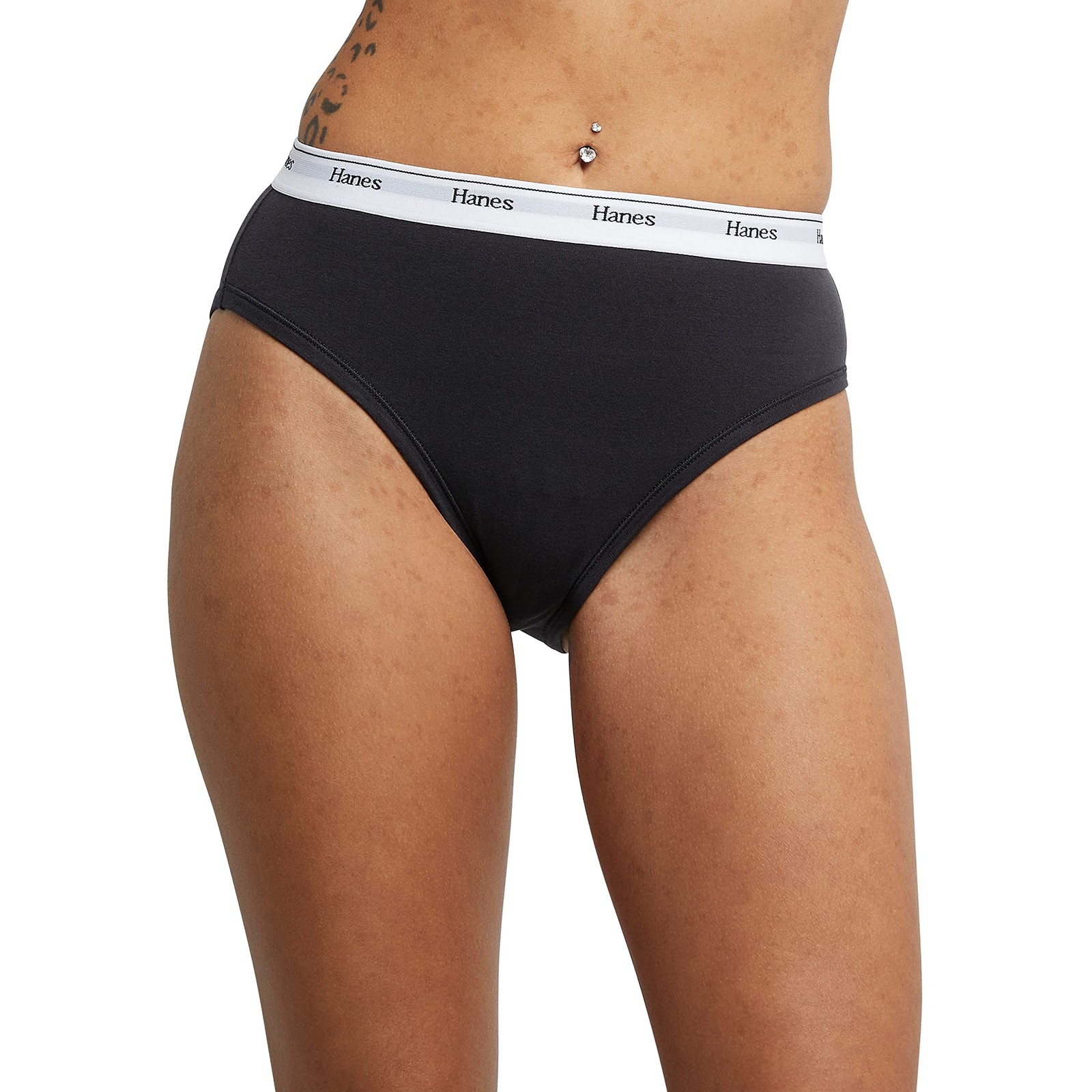 Hanes Originals Women’s Hi-Leg Stretch-Cotton Panties 6-Pack Assorted XL
