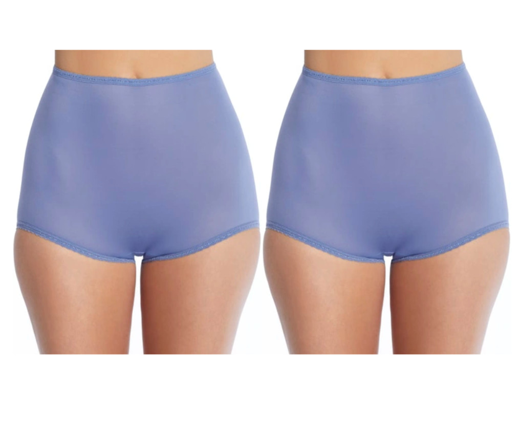 2 Bali Skimp Skamp Brief Panty M 6 Full Coverage Nylon Panties NWT 2633 MEDIUM