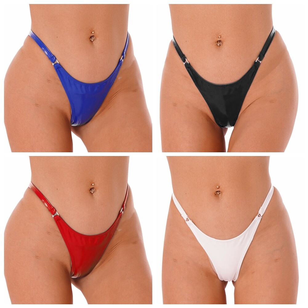 US Women’s PVC Latex Leather Thongs V-String Knickers Briefs Underwear Lingerie
