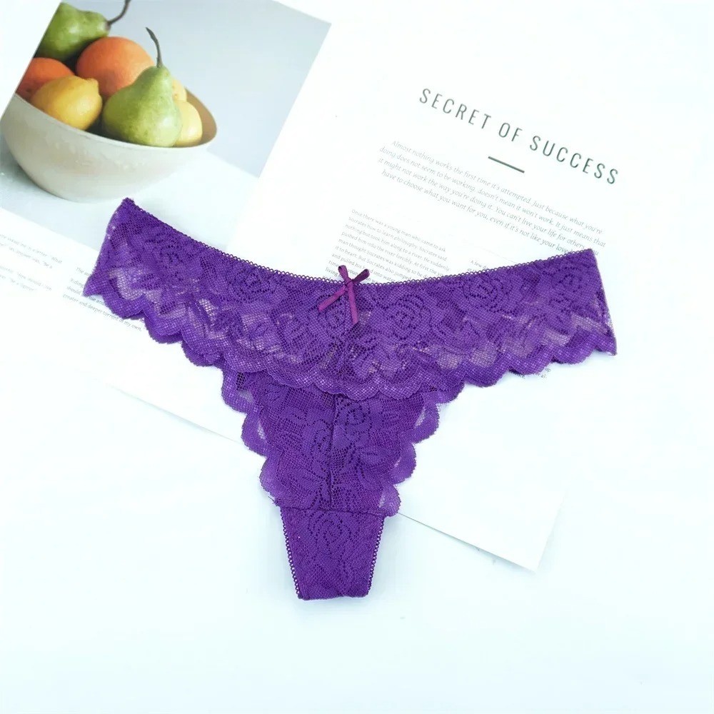 3 Pack Women Sexy Lace Underwear Lingerie Panties G-String Brief Thong Plus Size