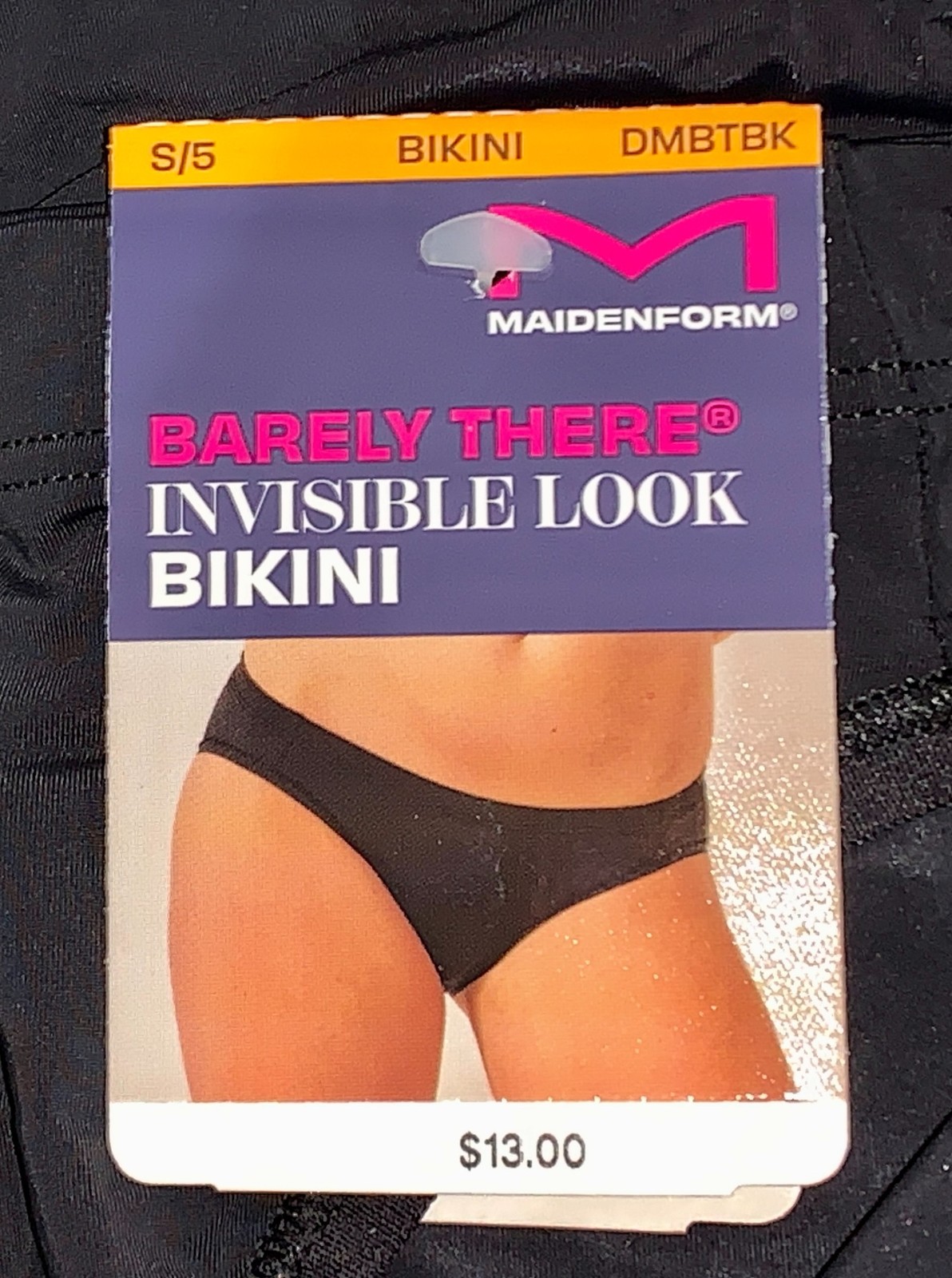 MAIDENFORM Barely There Black Invisible Look Bikini Panty Women S 5 M 6 L 7 XL 8