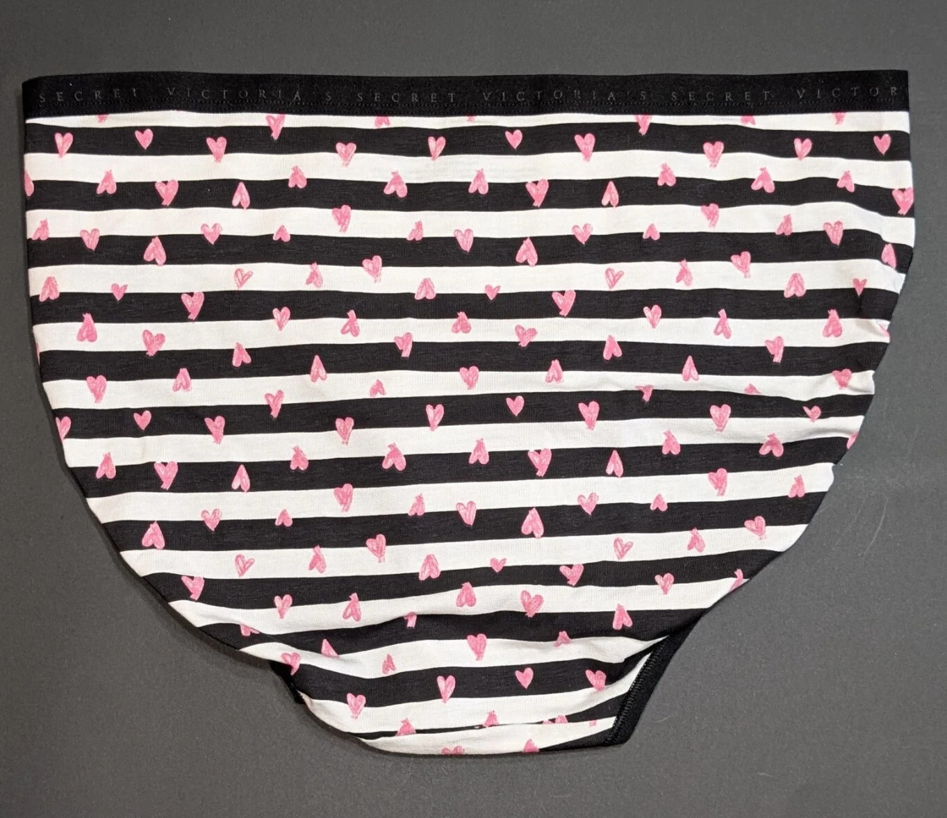 M L XL XXL Black White Heart Cotton Victorias Secret High-Leg Waist Brief Panty