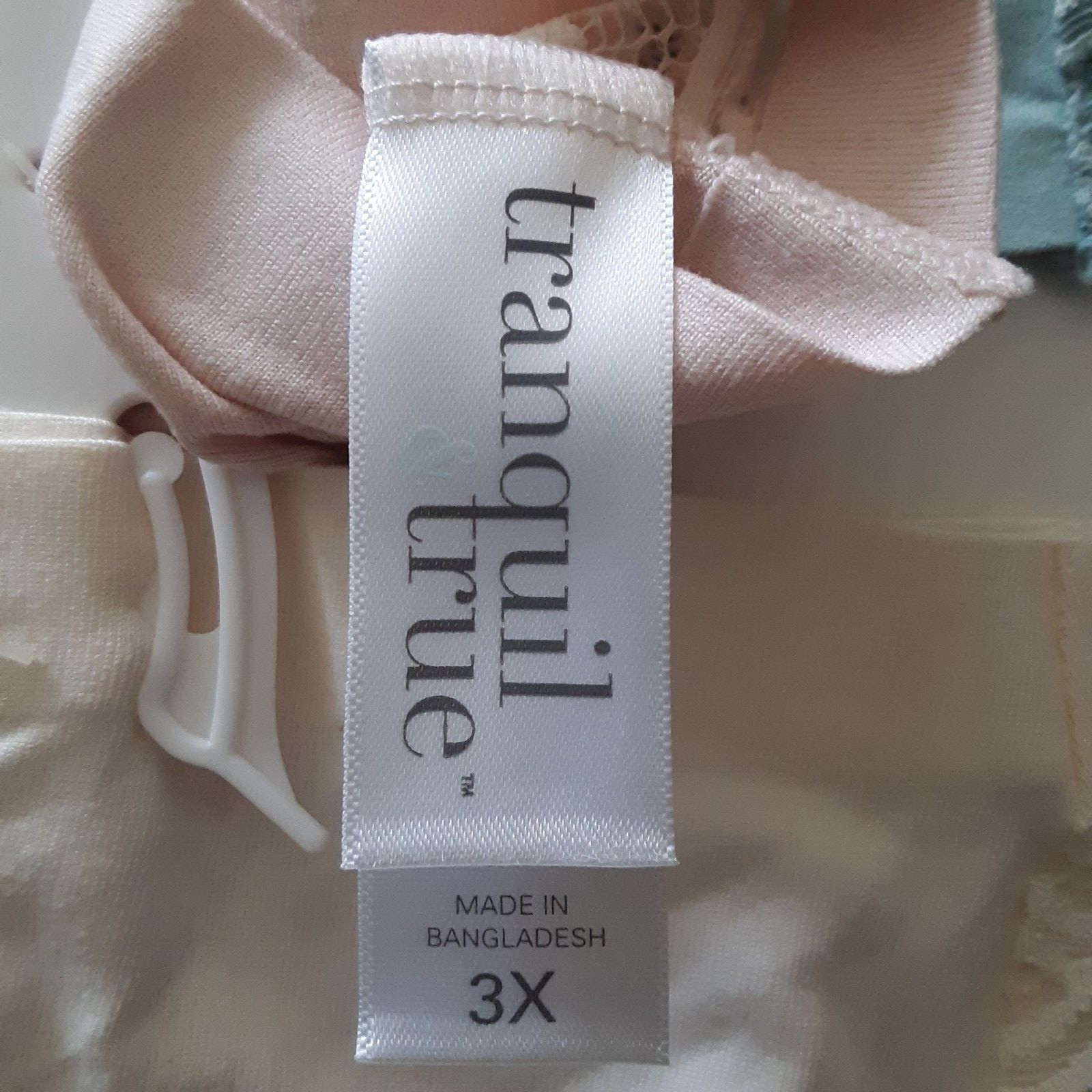 Tranquil & True Womens Size 3X Thongs Microfiber Lace Back Ivory Pink 3 Pack