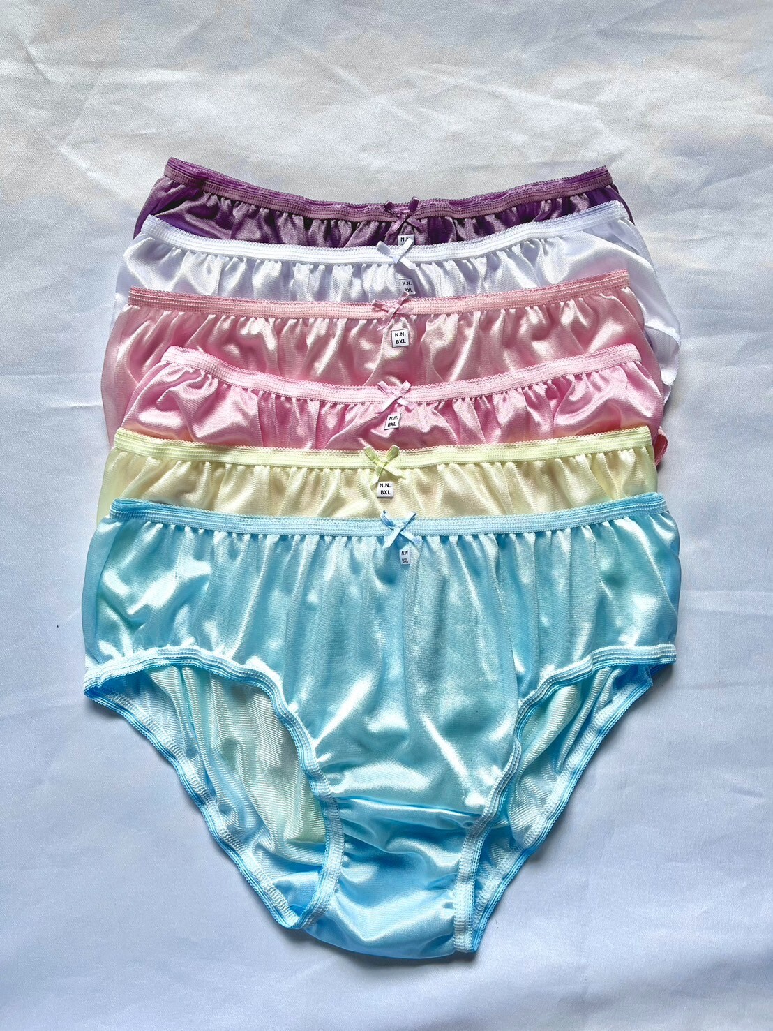 6 Bikini Panties Underwear Woman Man Light Soft Nylon Silky Briefs Hip 38″-42″XL