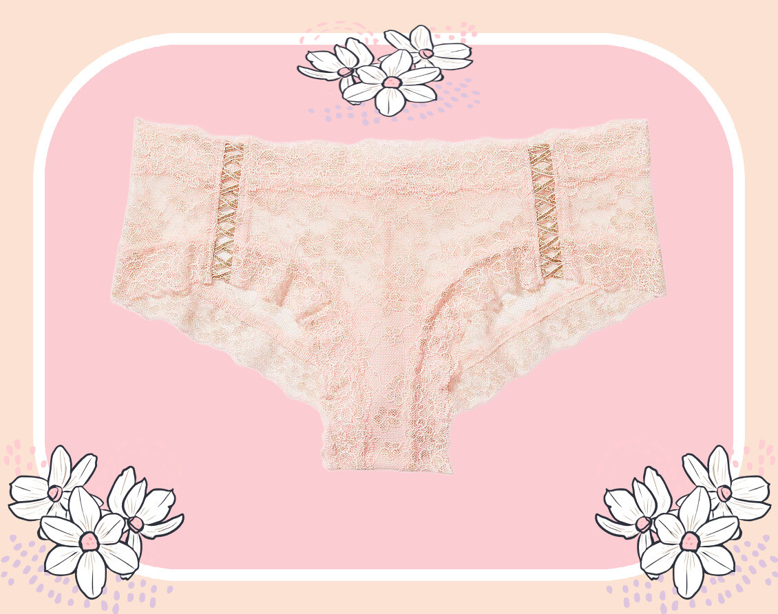L XL XXL Pink GOLD SHINE LACE UP THE LACIE Victorias Secret CHEEKY Brief Panty