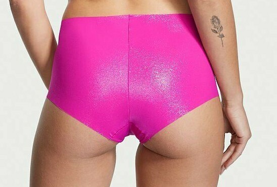 XXL Fuschia SHIMMER NO SHOW Edge Victorias Secret High Waist Midi Brief Pantie