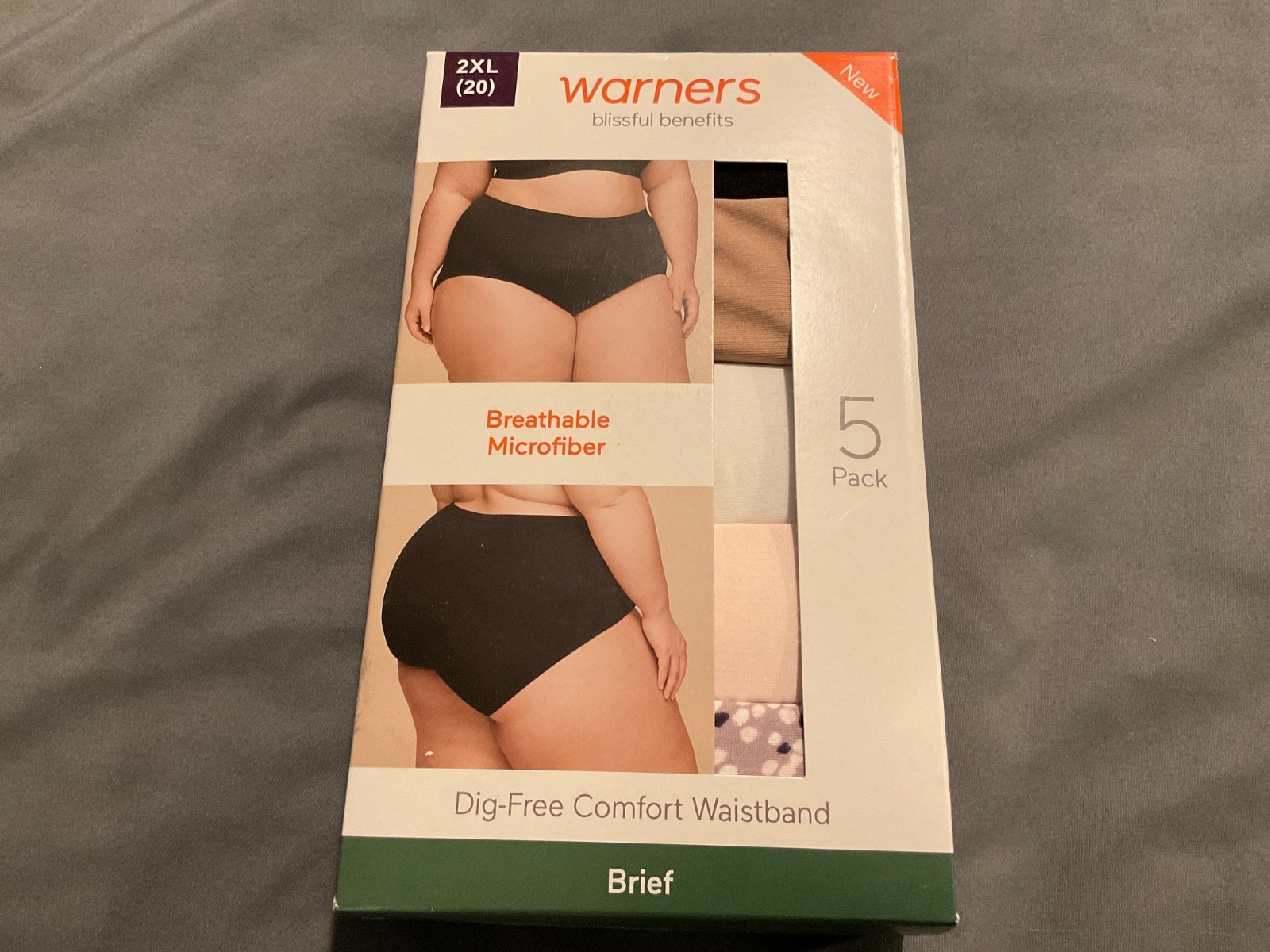 Brand New Warners Blissful Benefits Briefs 2XL (20) 5 Pk Microfiber Underwear
