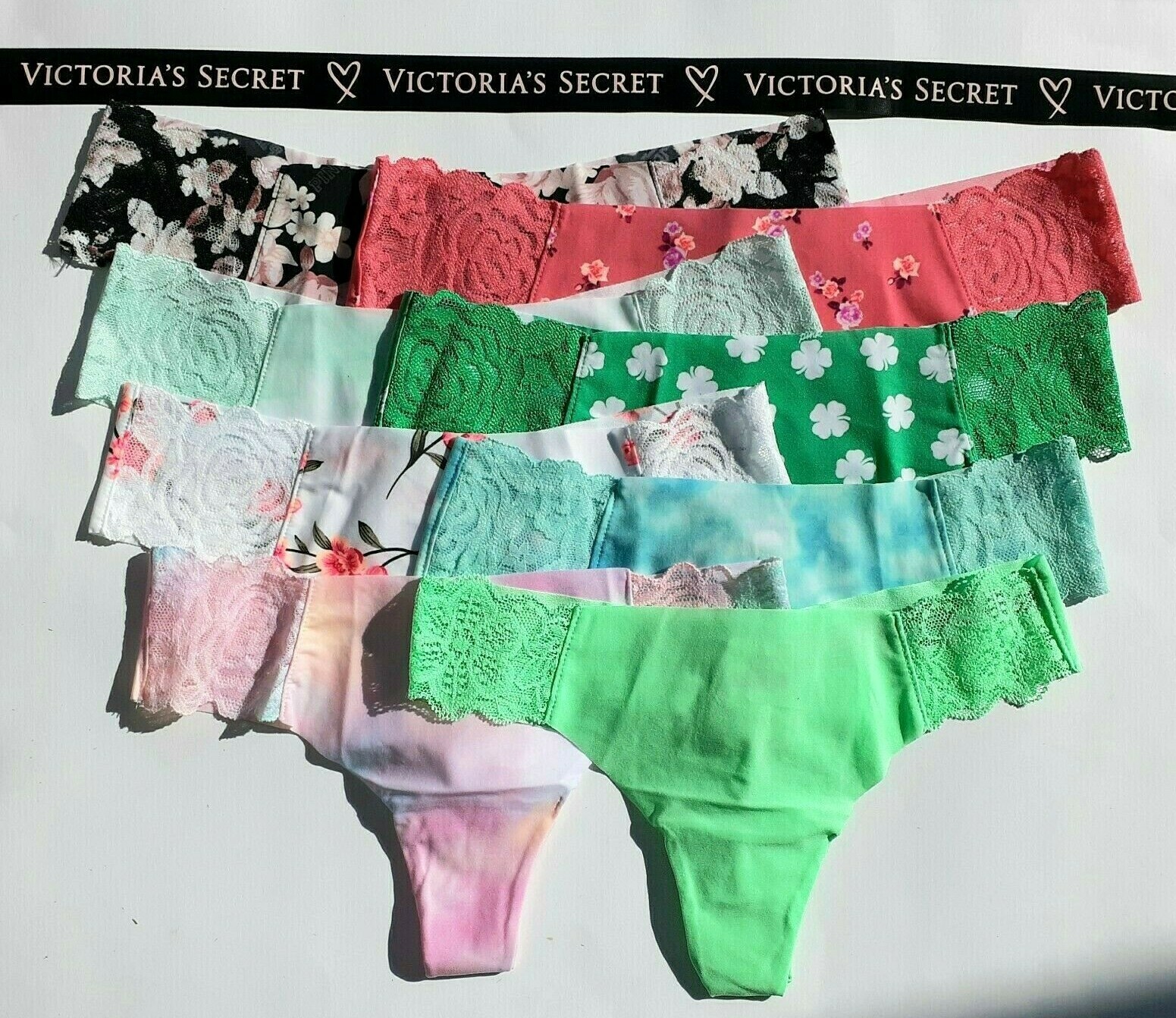 Victorias Secret Seamless NWT Lace Side Trim No-Show THONG Panty SEXY Raw PINK