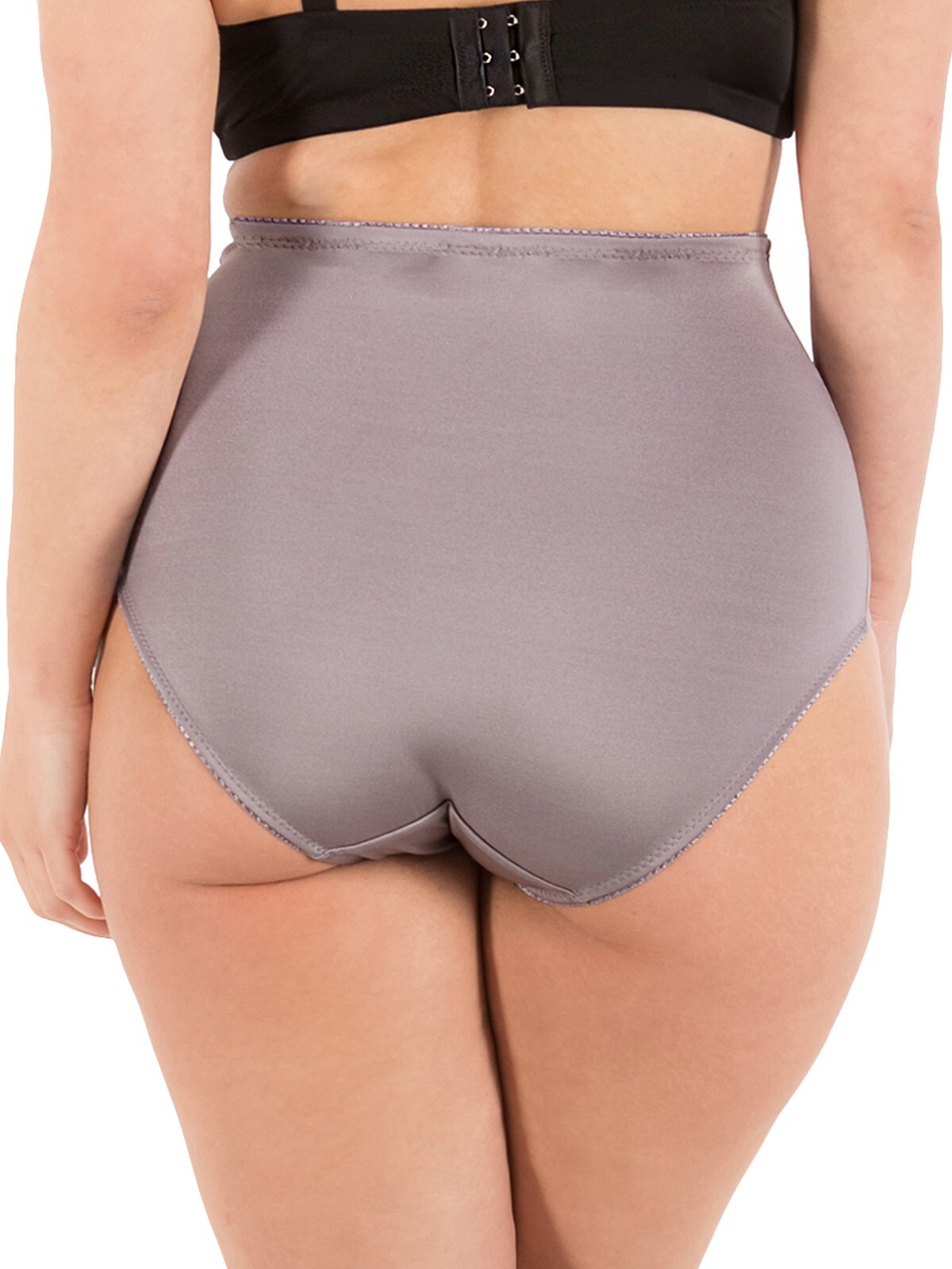 High Waisted Light Control Satin Full Coverage Women’s Brief Panties Multi-Pack