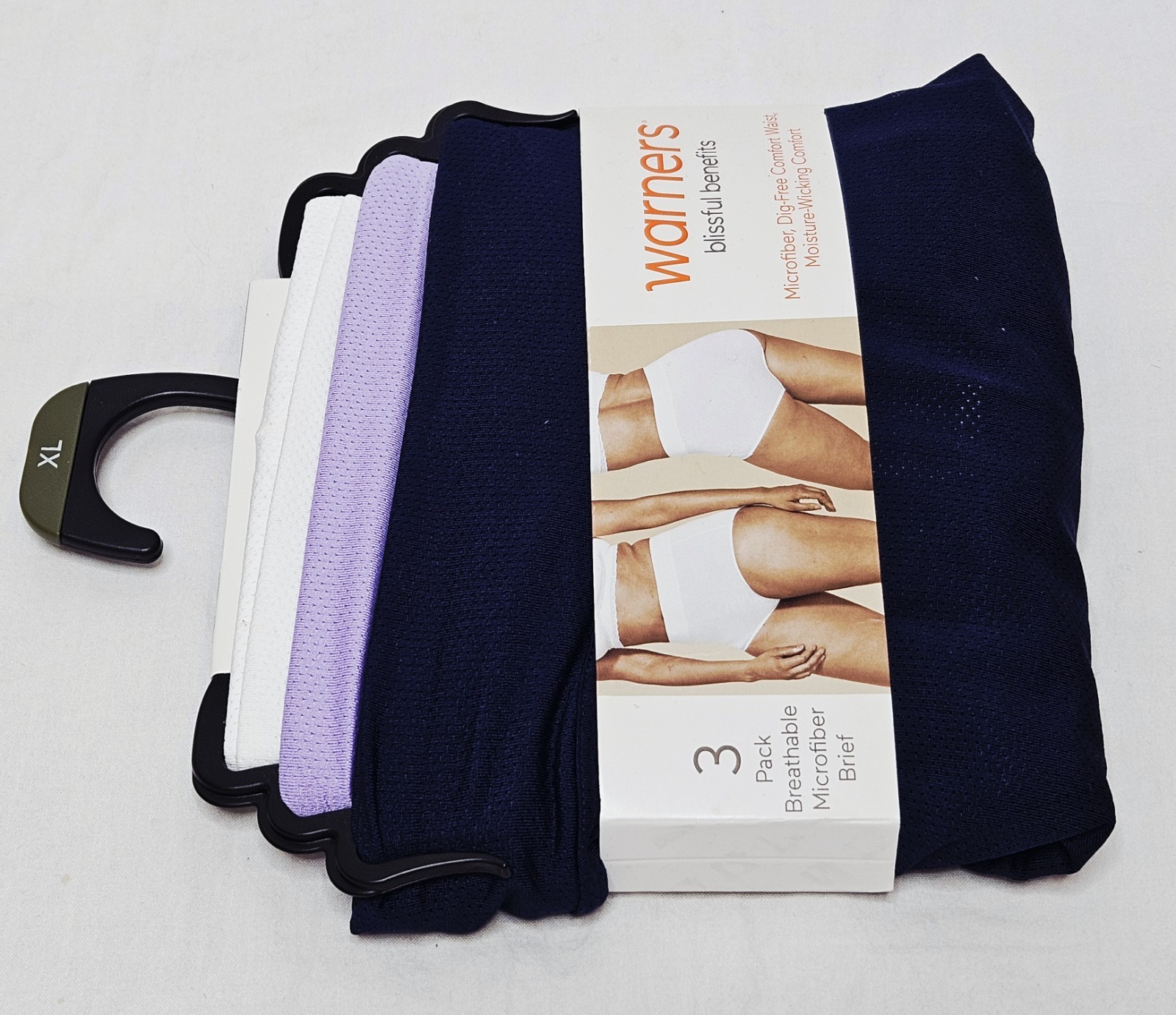 Warners Blissful Benefits Breathable Microfiber Brief 3 Pk Choose XL 2XL or 3XL