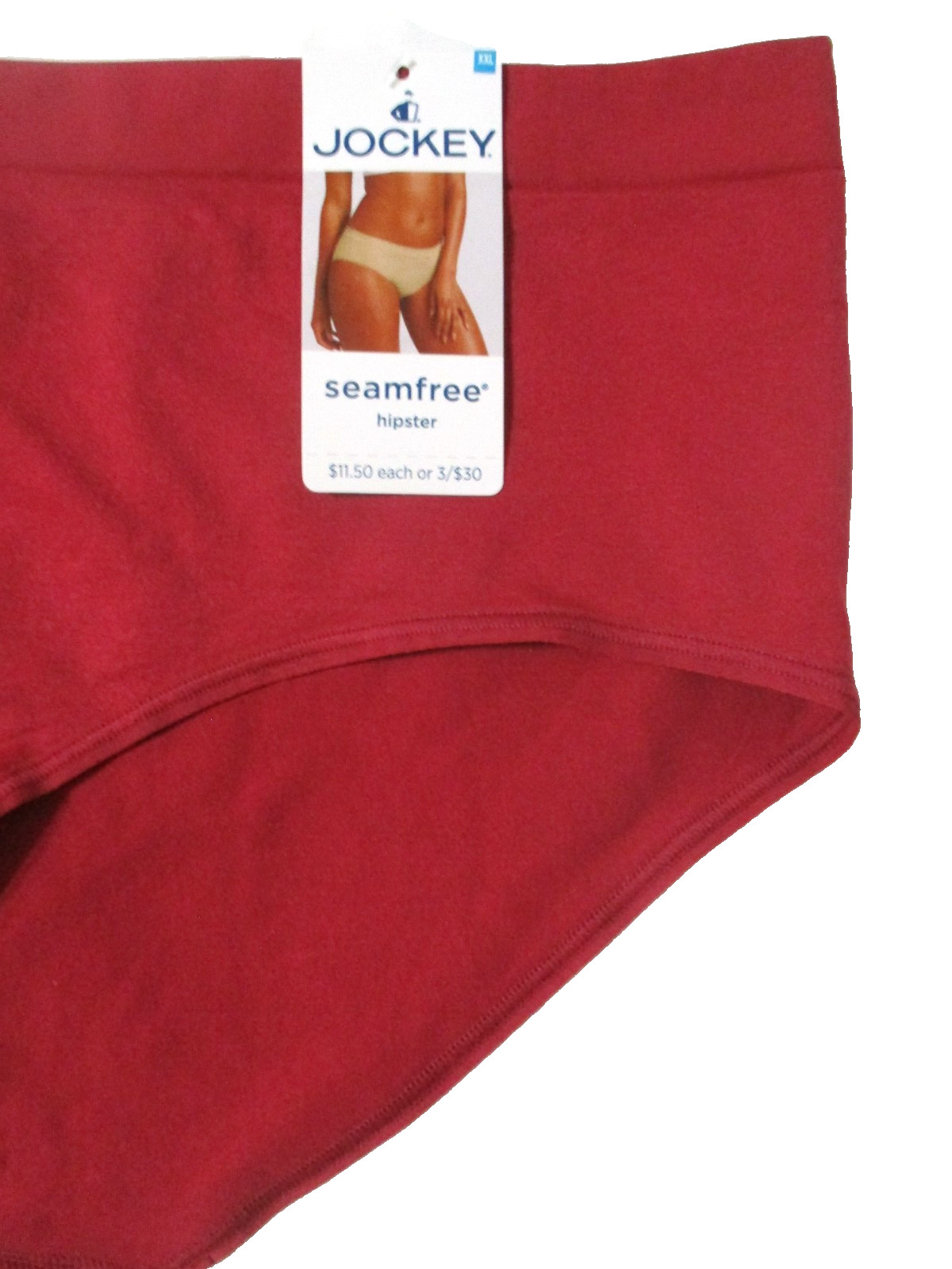 JOCKEY SIZE XXL HIPSTER 3787 SEAMFREE 4-WAY STRETCH PINKISH RED NYLON PANTIES