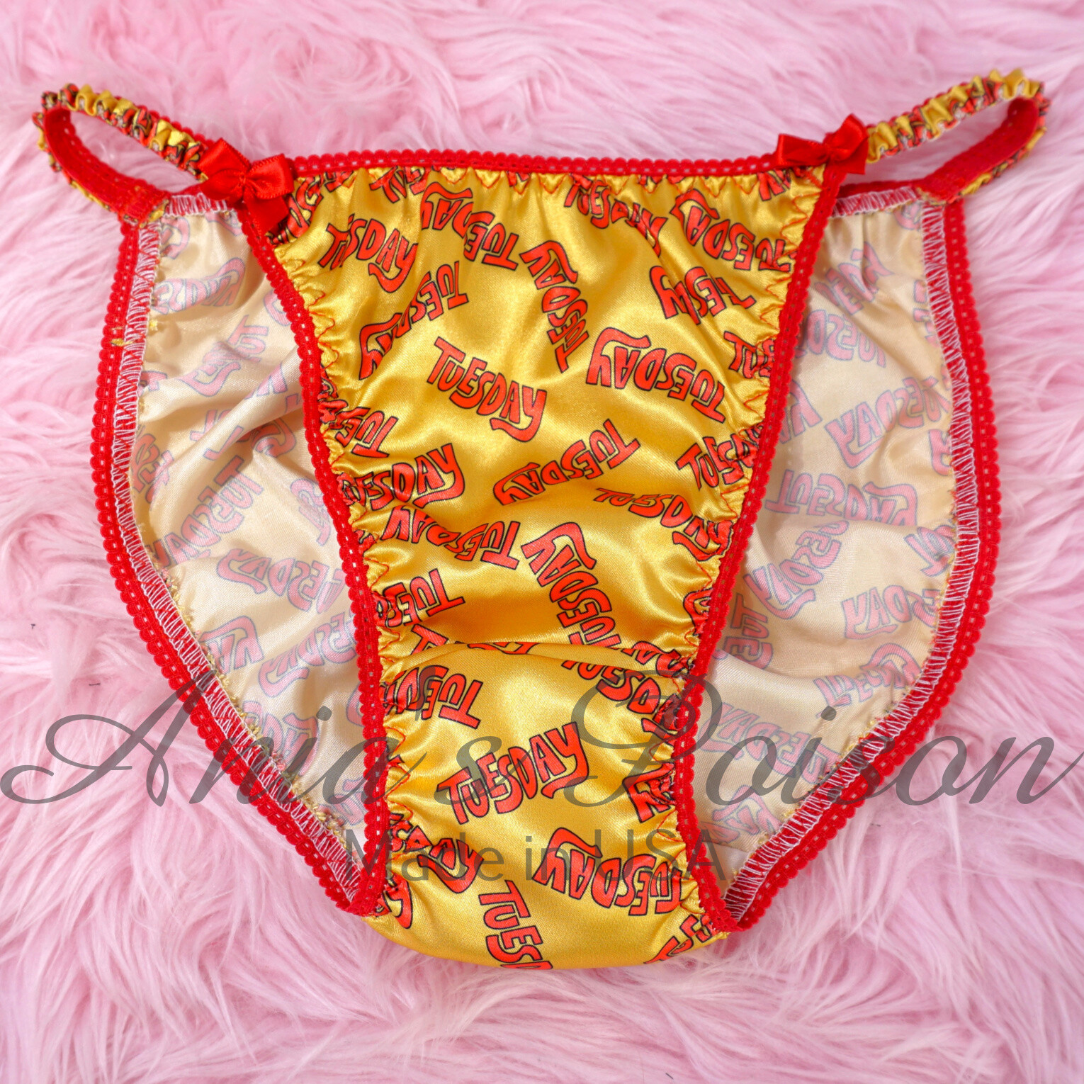 Satin Sissy Ladies panties – Days of the Week SET DUCHESS CUT string bikini 5-9