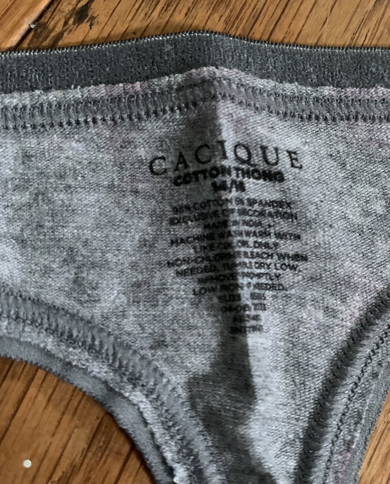 NEW Plus Size 14/16 Cacique Cotton Thong Panty Gray Pink Magenta Blue Flower