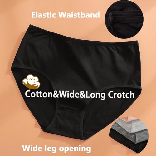 Women’s Cotton Underwear Plus Size XL-5XL 4X-Large 5 Pack Plus Panties Black