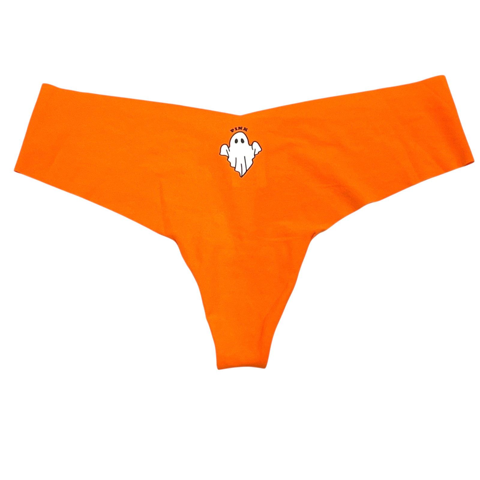 NWT VICTORIA’S SECRET PINK No Show Thong Pantie Sz XS-M-L-XL Orange Ghosts