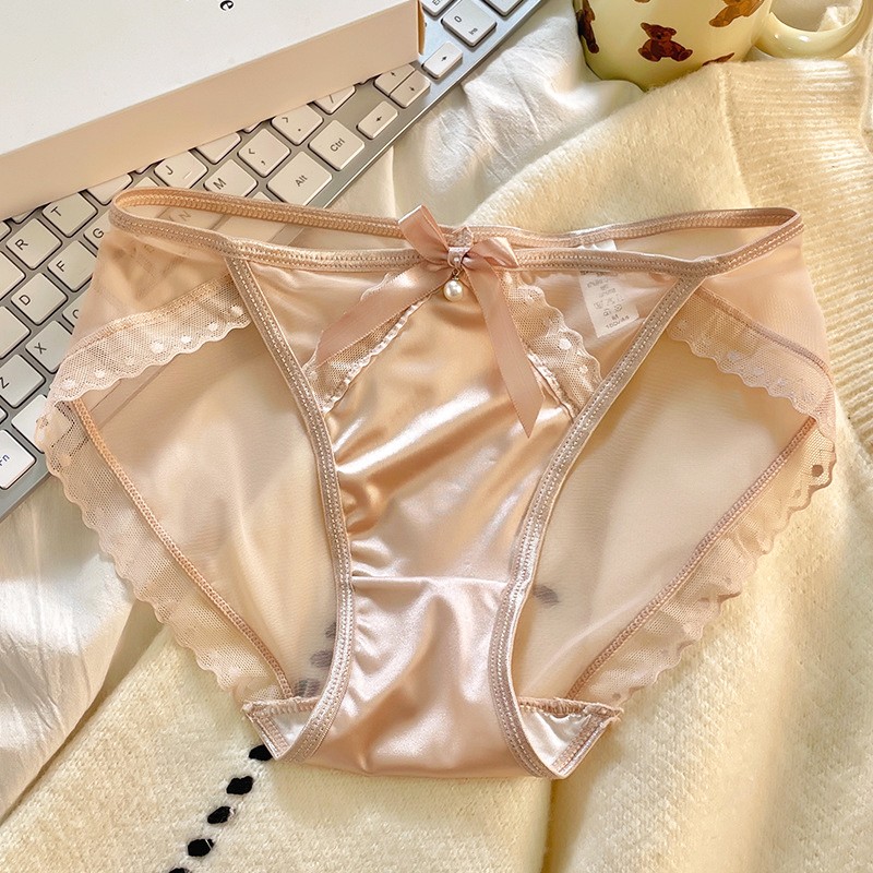 5 Pack Lot Sexy Womens Sheer Satin Panties Underwear Low Rise Bikini Ligneries