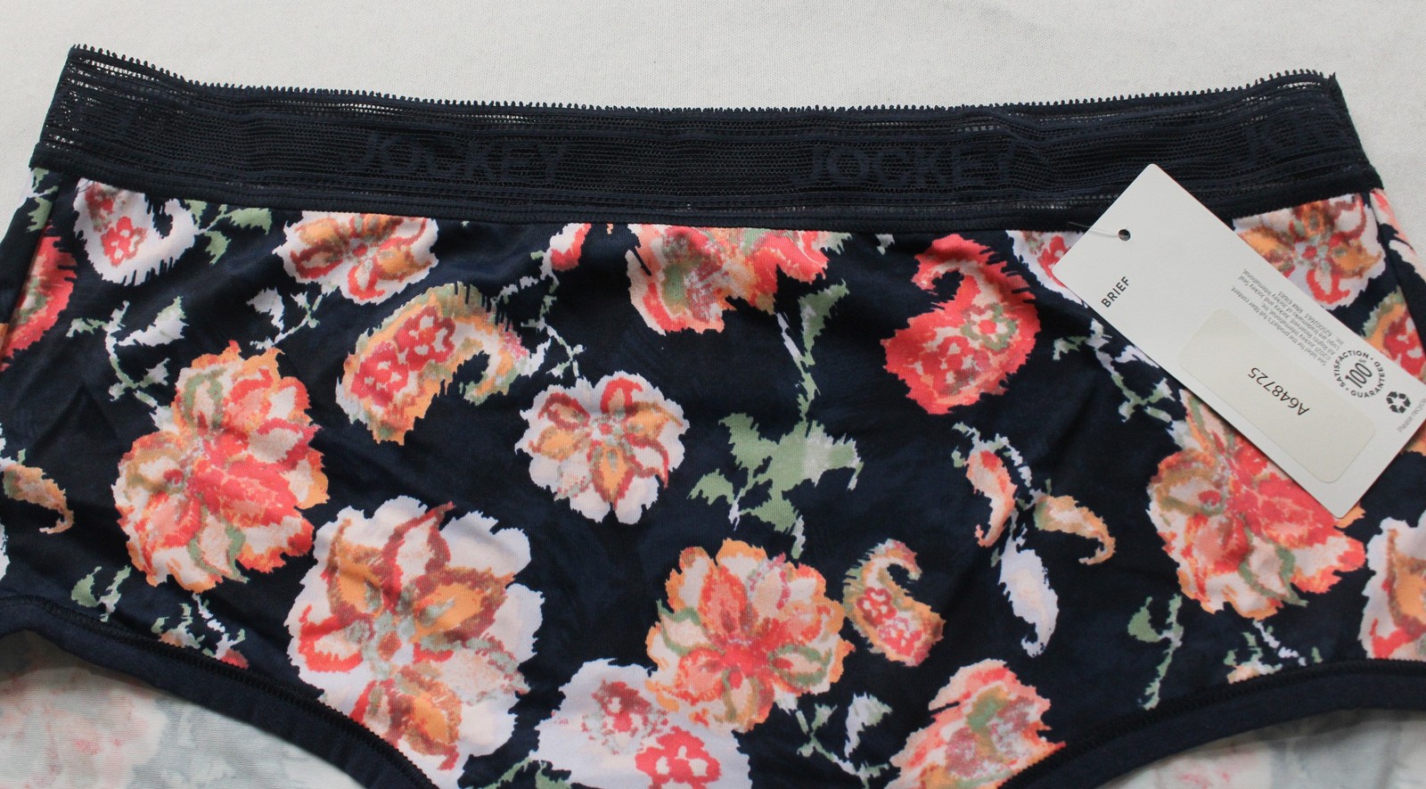 Jockey Women’s Micro Stretch Brief Panty 2 Pack NN7 Pine/Floral Medium NWT