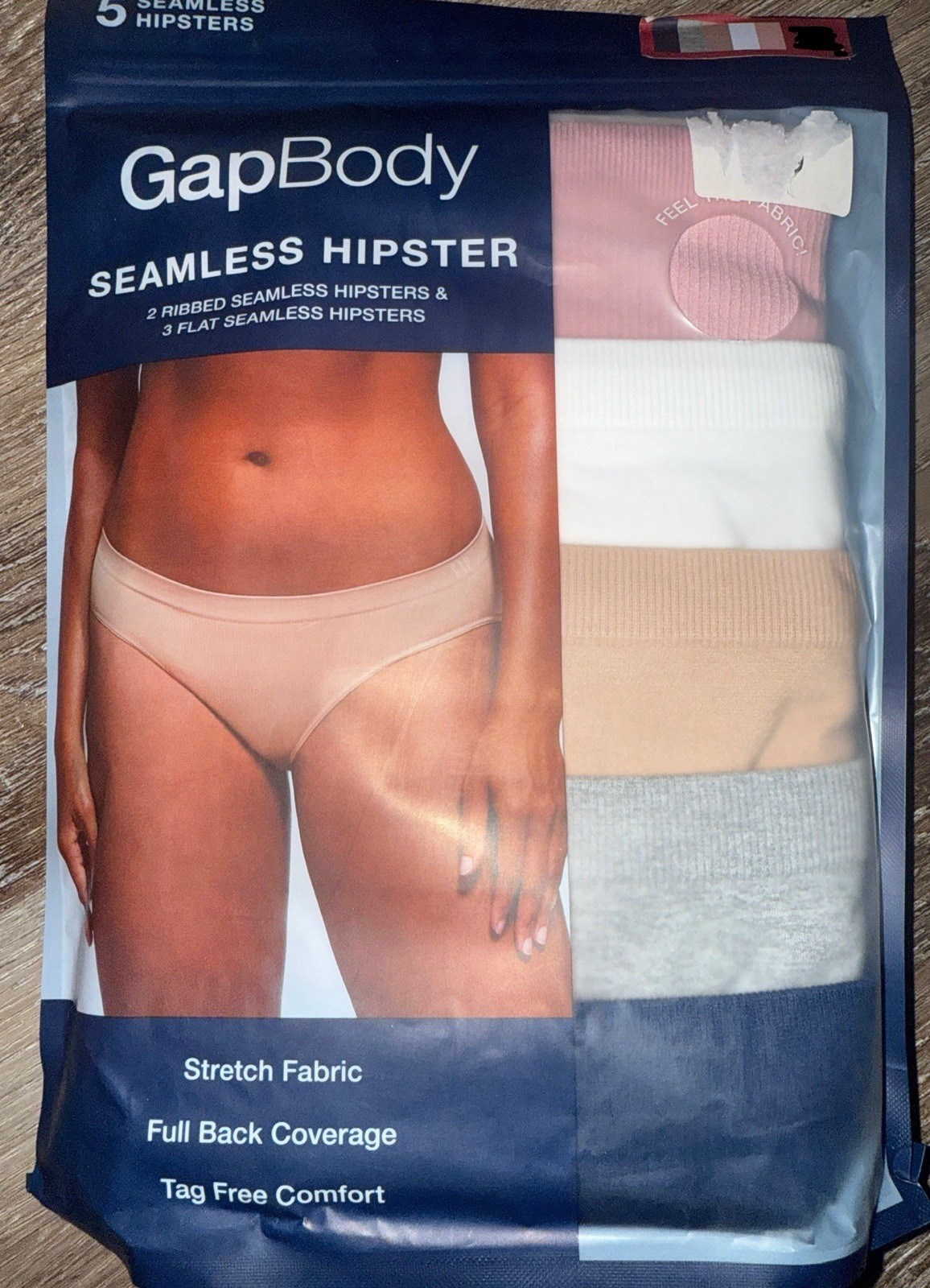 Gap Body Womens Hipster Underwear Panties 5-Pair Nylon Blend Seamless (A) ~ XL