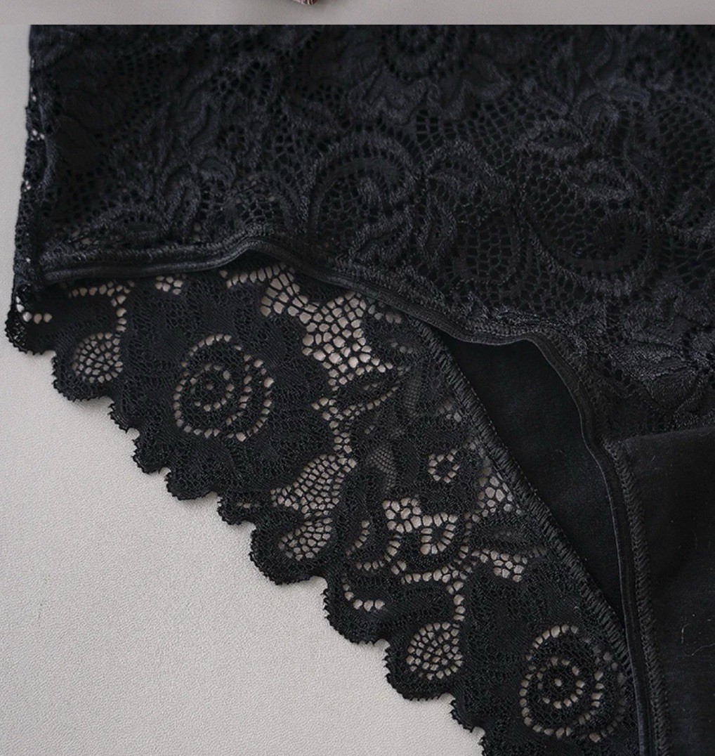 3PCS/Set Luxury Floral Embroidery Lace Panties Women Briefs Sexy Hollow Lingeri