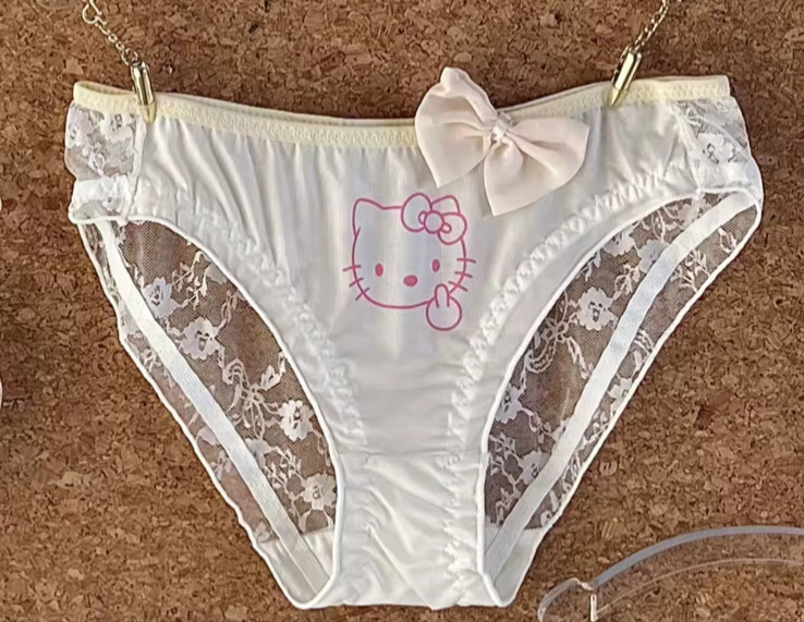 Sanrio Hello Kitty Cute Panties Cartoon Y2K Sexy Low Waist Bikini Lace rear S
