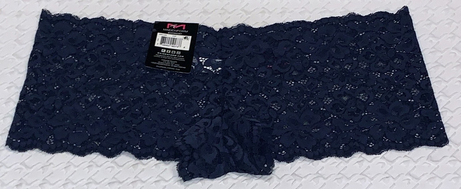 MAIDENFORM Sexy Must Haves Navy Blue Lace Cheeky Boyshort Panty Womens M XL 2XL