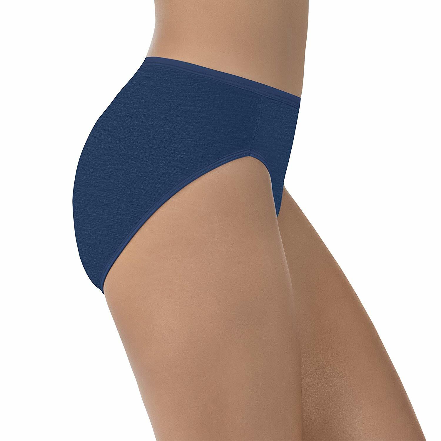 Vanity Fair Body Shine Illumination Hi-Cut Admiral Navy Blue Brief Size 7/Large