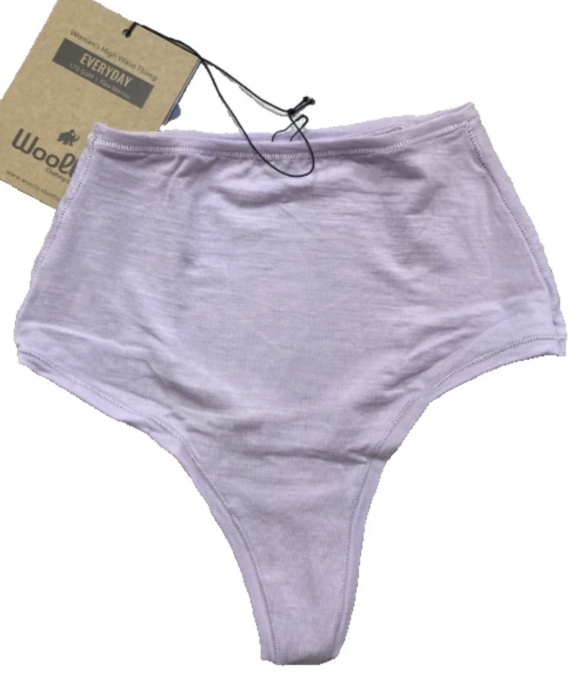 2 PACK Woolly Women’s High Waisted Thong, 95% Merino Wool , Lilac Teal 2XL