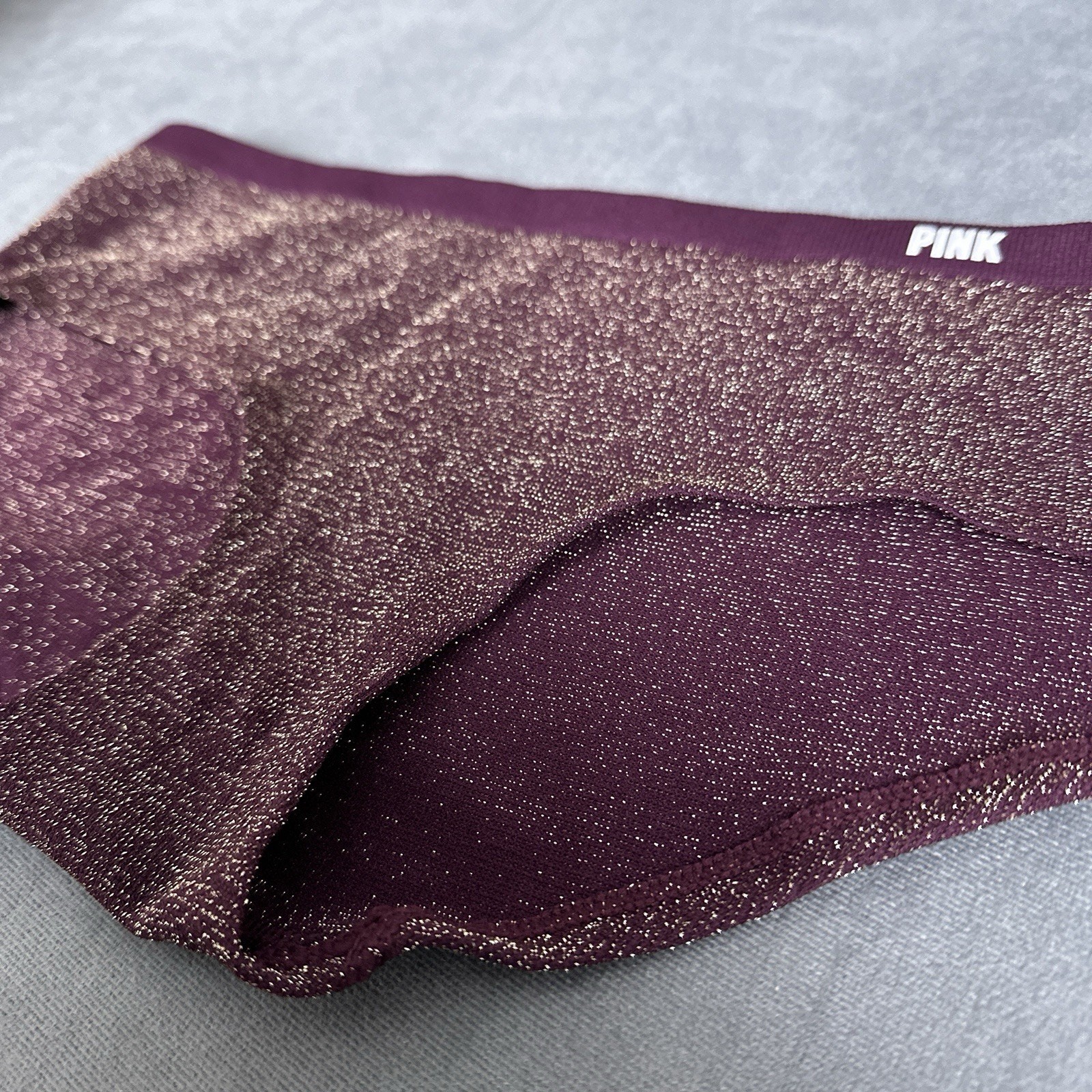 PINK Victoria’s Secret Hipster Panties Size Medium Shimmer Burgundy New Stretch