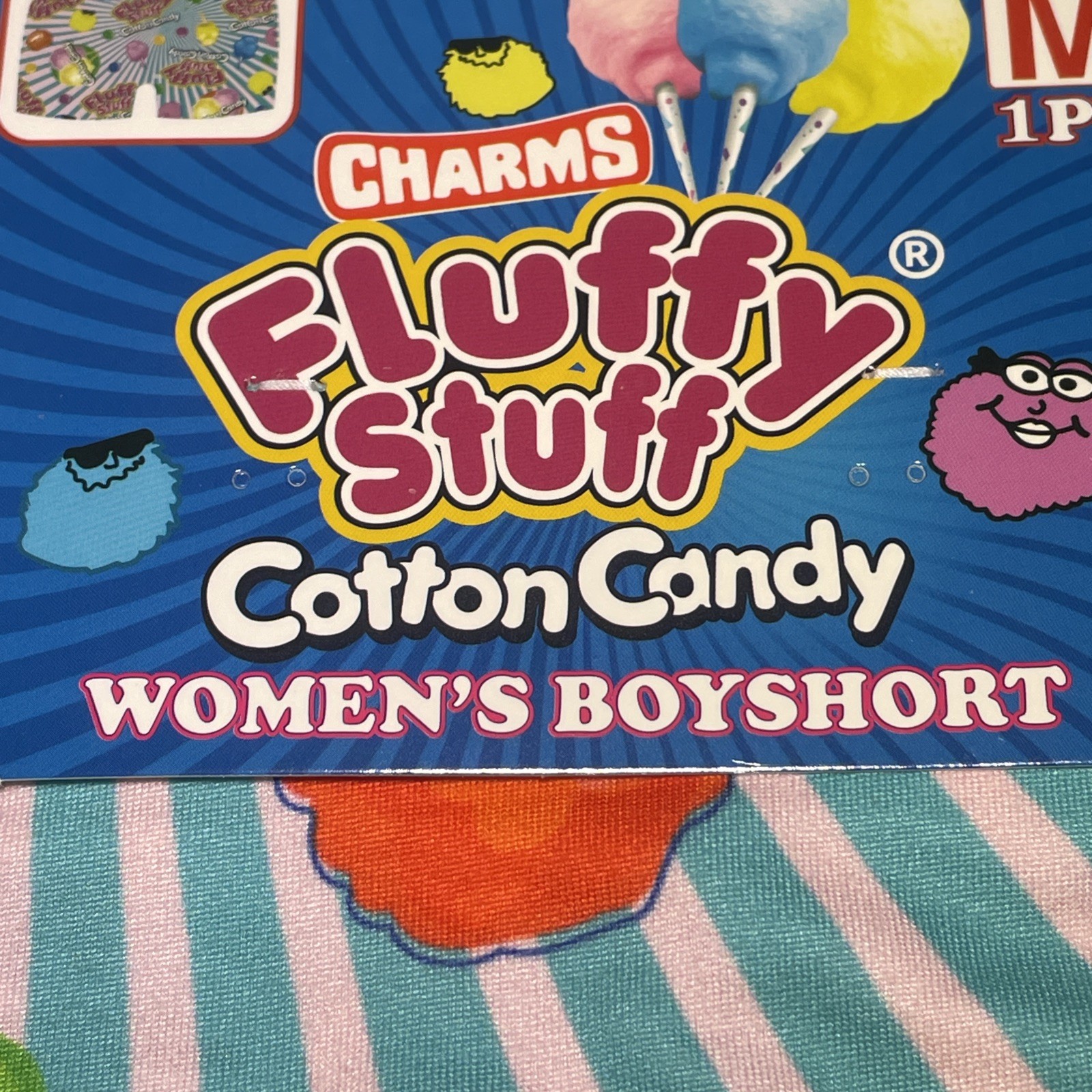 CHARMS Fluffy Stuff Cotton Candy Women’s Boy Short Sz M 28-29 New