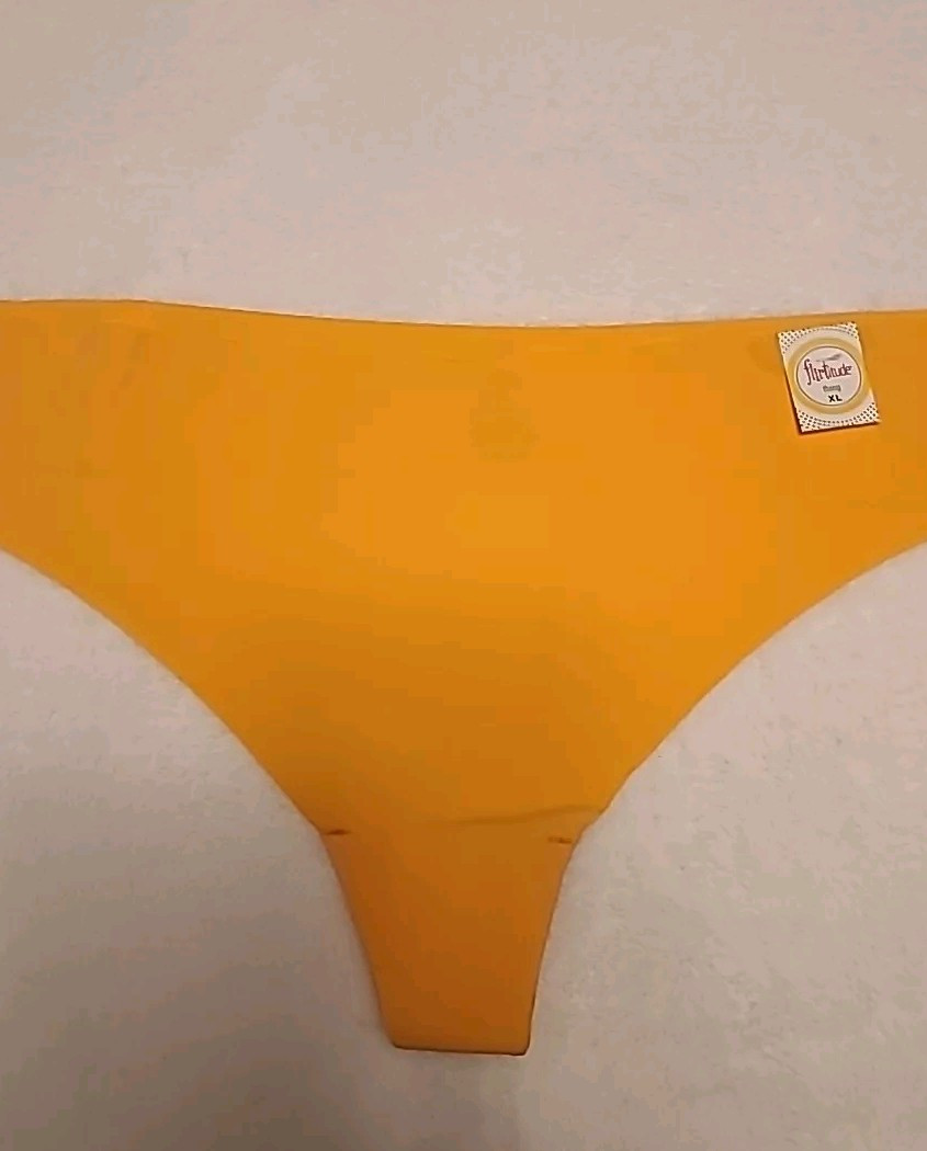 NWT FLIRTITUDE (By JC Penney) Orange Ice Thong Panties; Sz XL