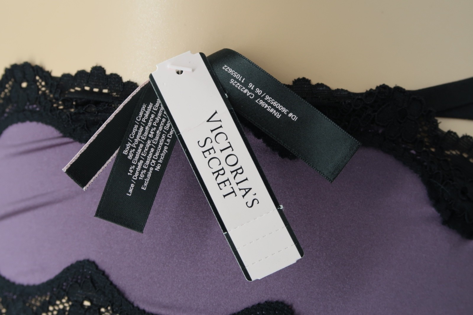 Victoria’s Secret Silky Smooth Lace Strappy Back Purple Mauve Cheeky Panty New