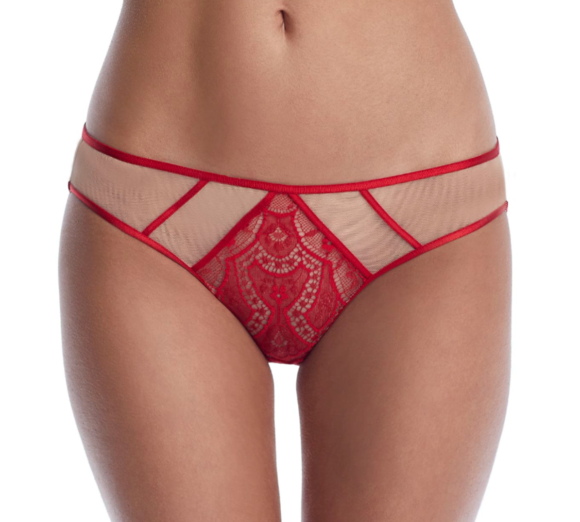 ‘NEW! DITA VON TEESE MAESTRA LACE BIKINI (Size US 6) DITA RED