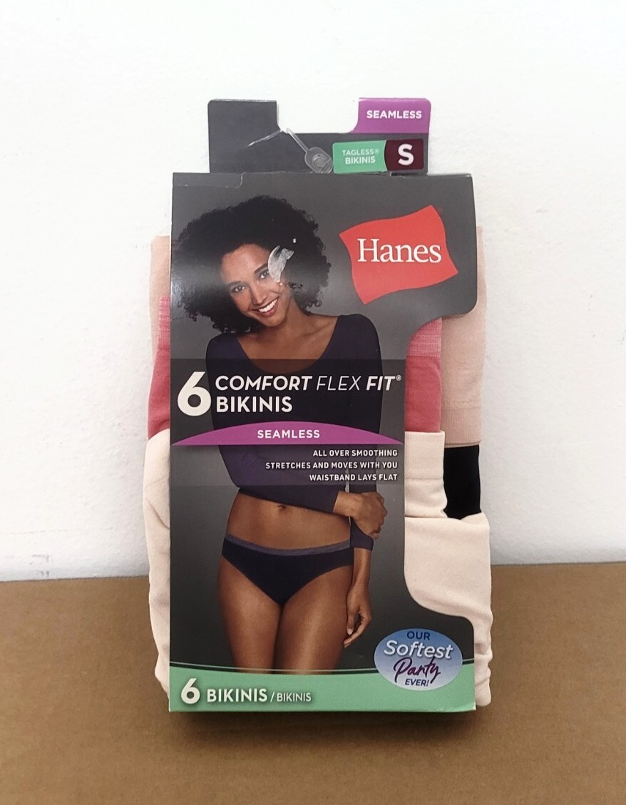 Hanes Seamless Comfort Flex Fit Bikini Panties NEW Womens Size S Pack Of 6