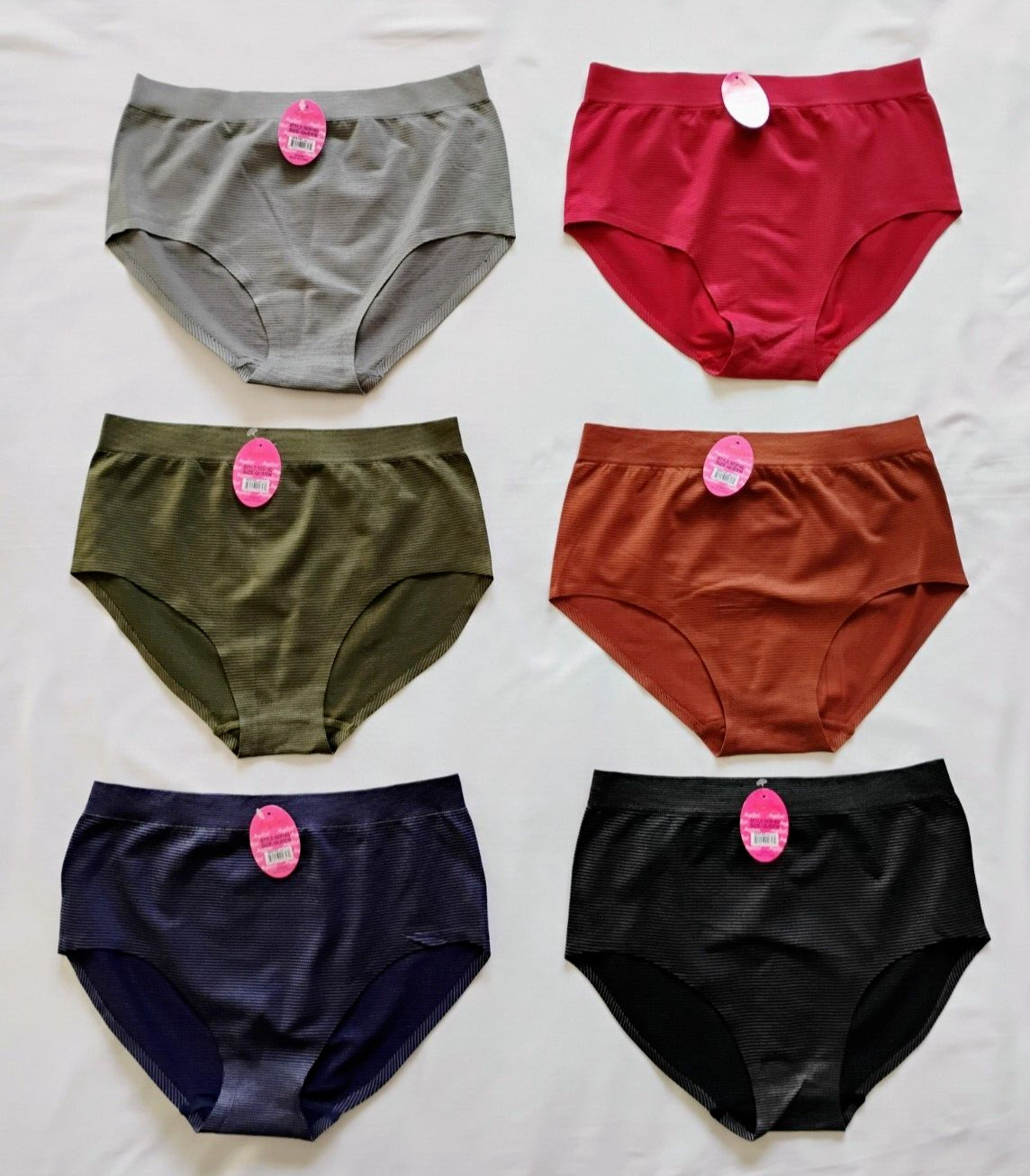 Angelina Seamless Mid-Rise Brief Panties Size Queen(L/XL) LOT OF 6