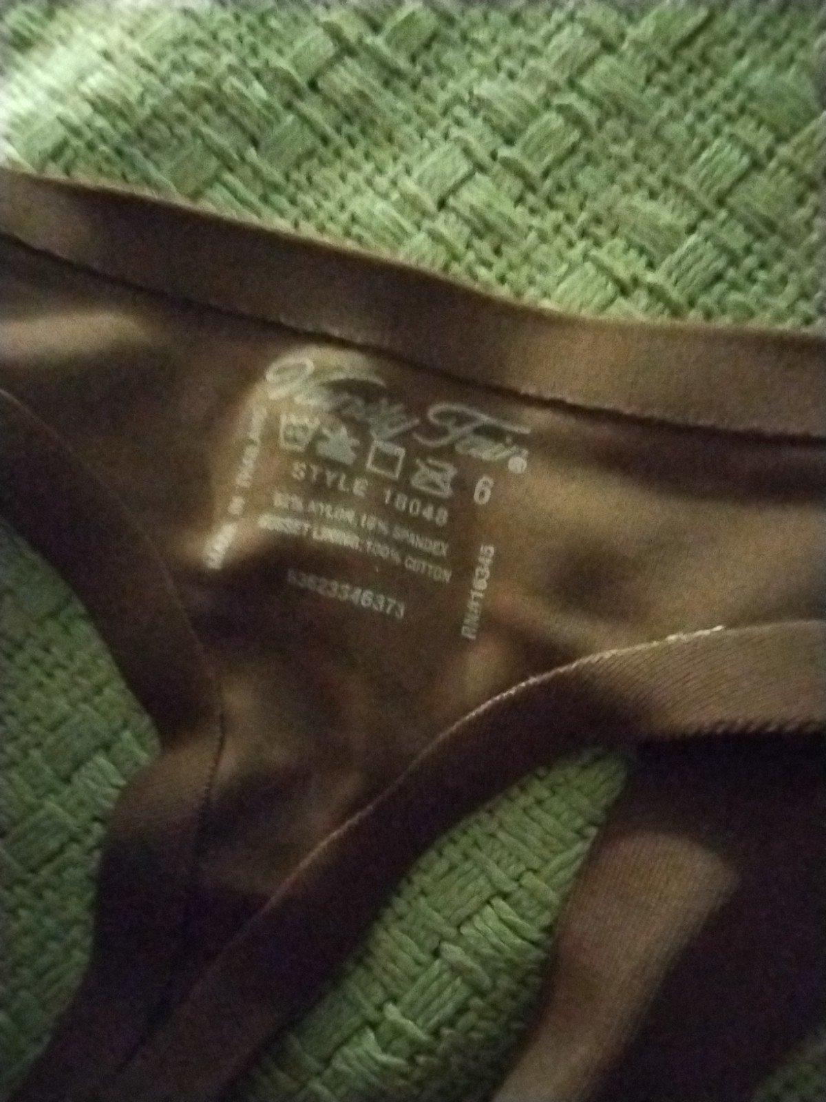 VANITY FAIR HIGH WAIST THONG BROWN CAFE MOCHA NYLON SIZE 6 NWT