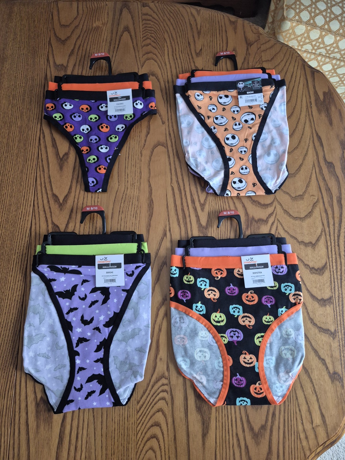 NEW Lot Of 4 Walmart Halloween 3 Packs Of Assorted Underwear Styles, Medium