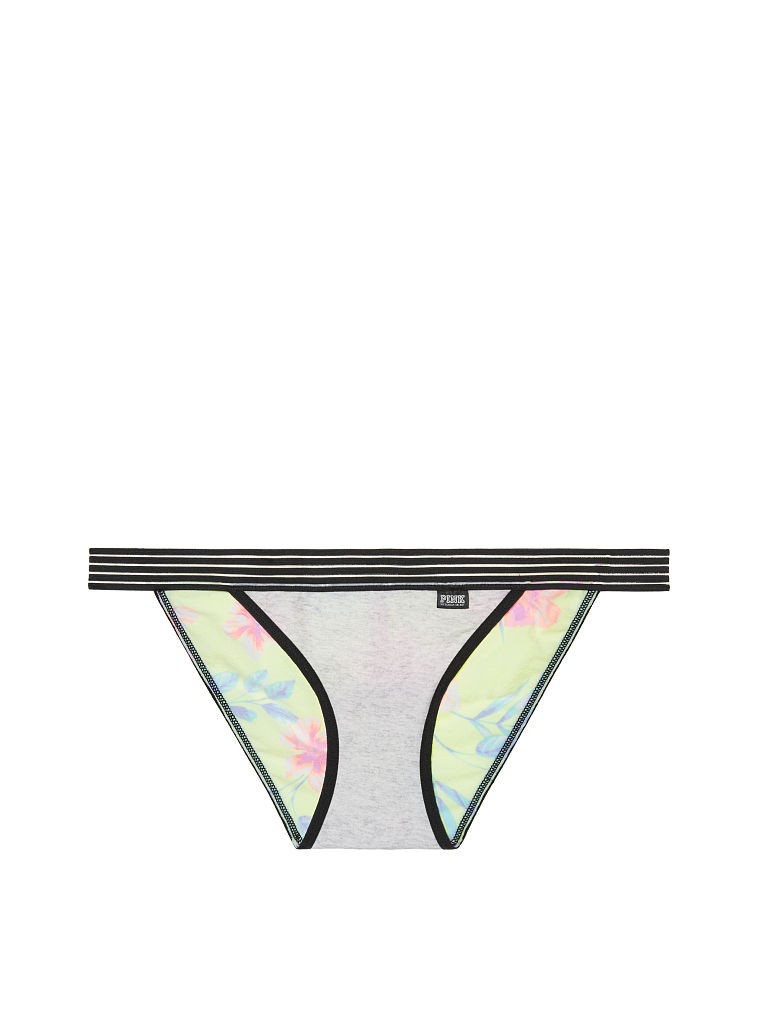Victoria’s Secret PINK Mesh Trim Bikini Panty Heather Silver Floral