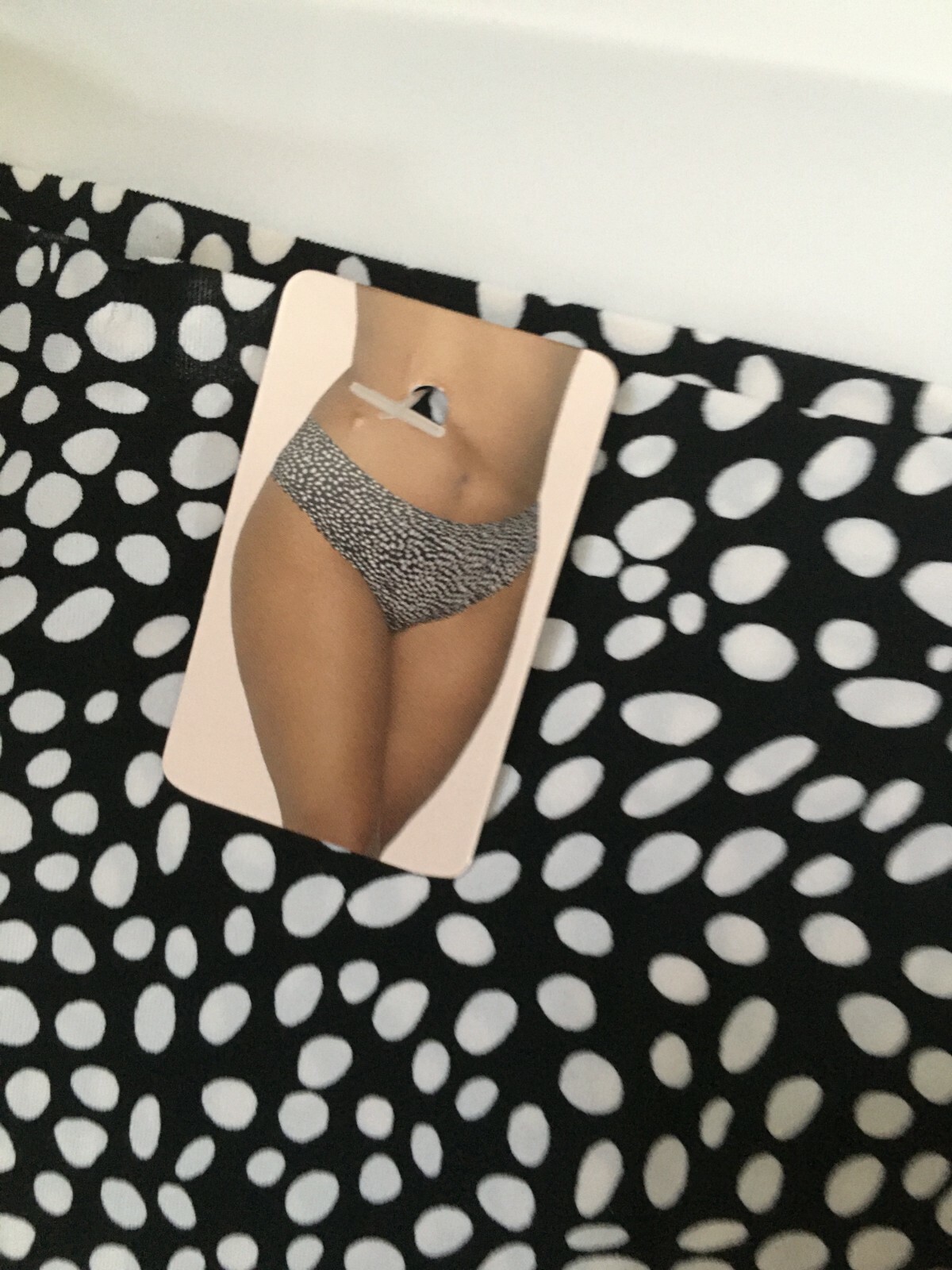 Womens Sexy Black White Dots Cheeky Panties Size M-2X-3X No Show Scalloped Hem