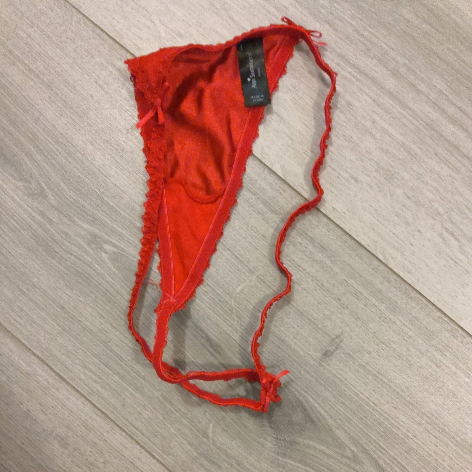 BNWOT Vintage Ann Summers Red Lace Entice G String Thong Size Small