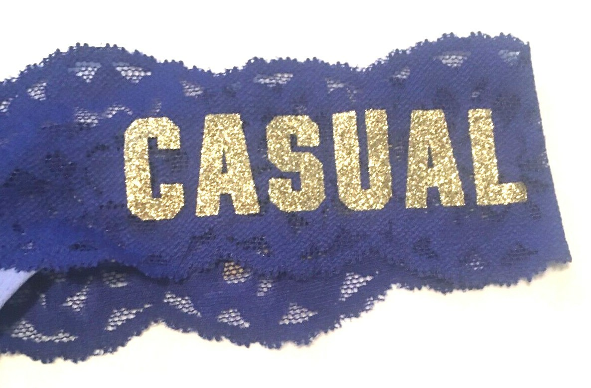 Victorias Secret Blue Casual Friday Thong Panties Size L Floral Lace Cotton NWT