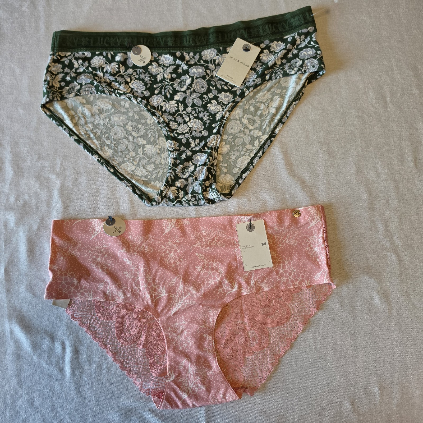 LUCKY BRAND Lot of 2 Invisible Lines Hipster Panties Multicolor Size L NWT