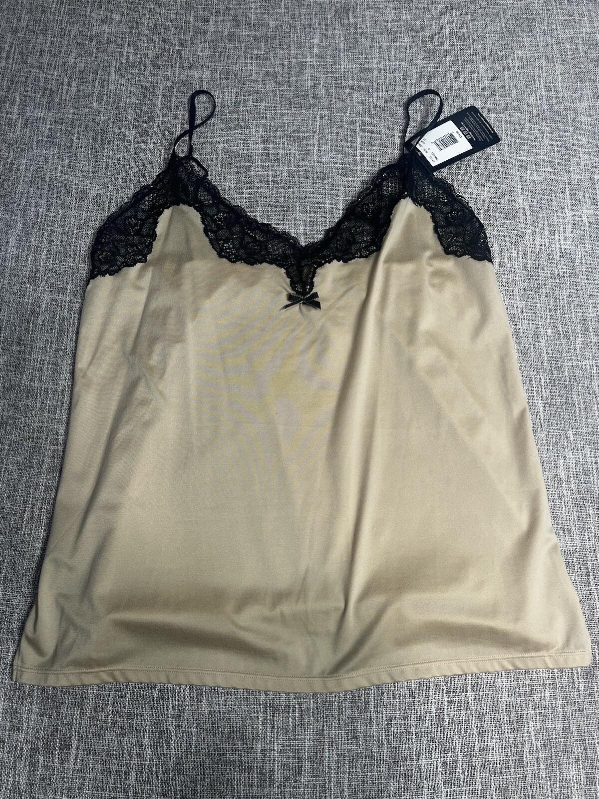 Maidenform SZ S/5 Women’s Casual Comfort Lounge Cami Black lace/Beige