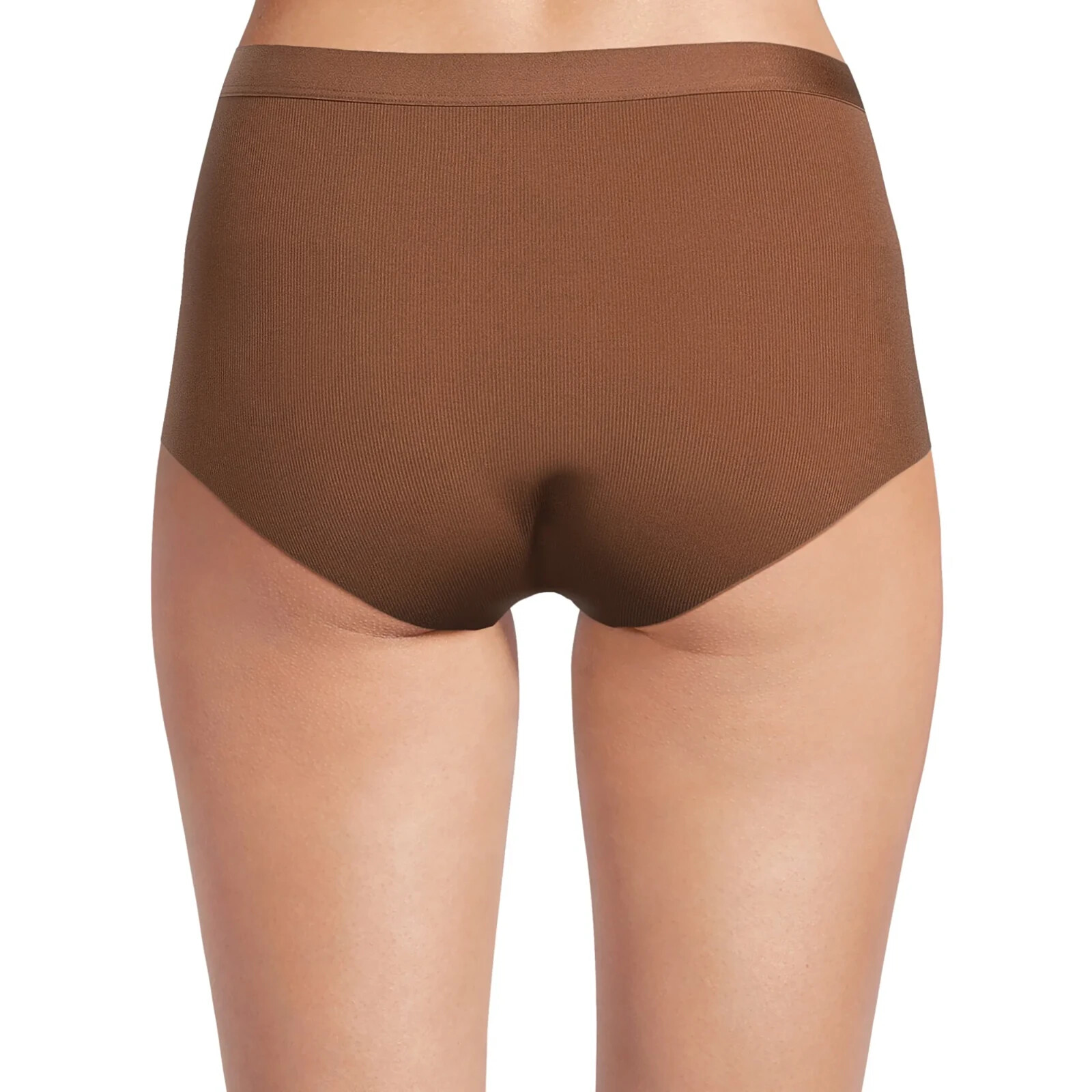 No Boundaries Women’s Micro Rib Cut Brief Panties Size LARGE Brown Latte
