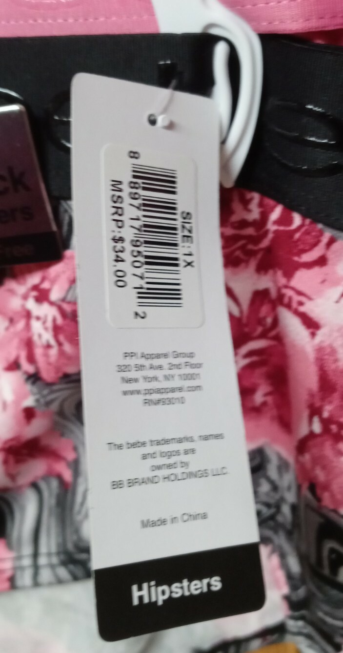 Bebe New 3pk Plus 1X Tag Free Hipster Panty Stretch Elastic Waistband NWT