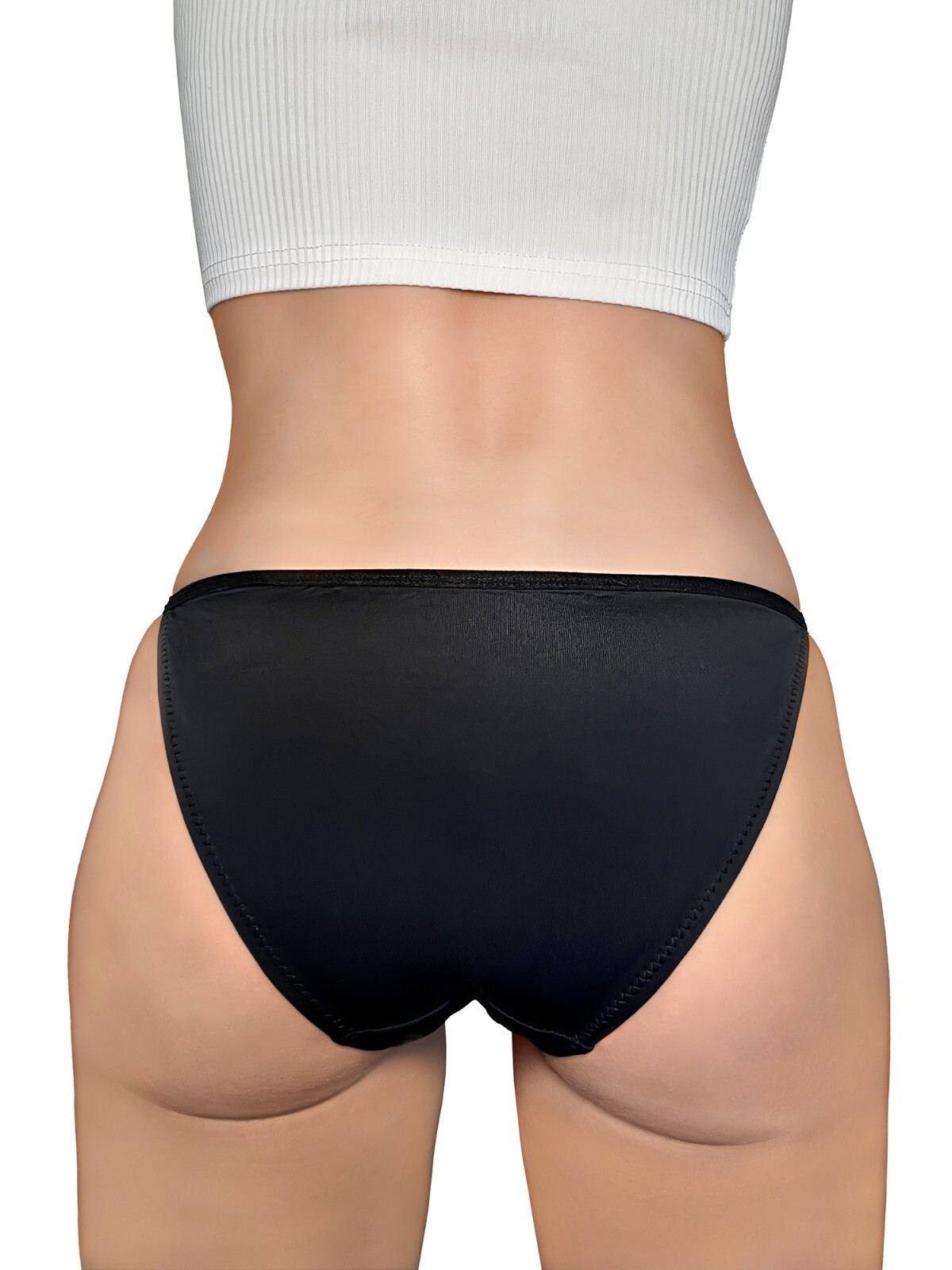 Women Nylon String Bikini Sexy Silky Panties Low Rise Cotton Liner Pack 6 XL