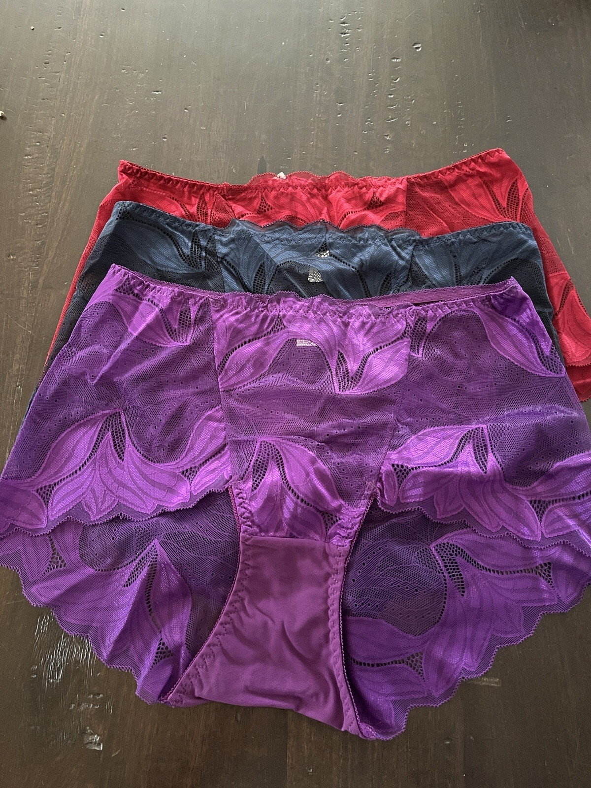 Women Brief Underpants Set Of 8 Midwaist Lingerie Breathable Hollow Lace Panties