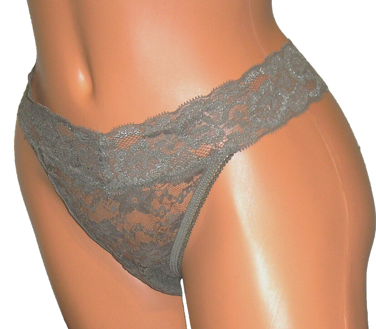 Panties Lingerie Cover Girl Olive Green Lace Thong XL Adult Gift