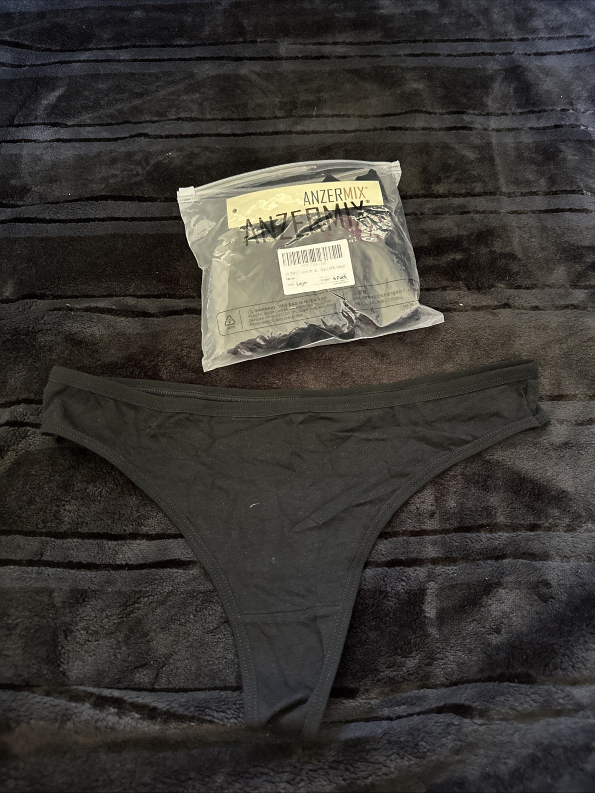 ANZERMIX Women’s Breathable Cotton Thong Panties, Large Pack of 5